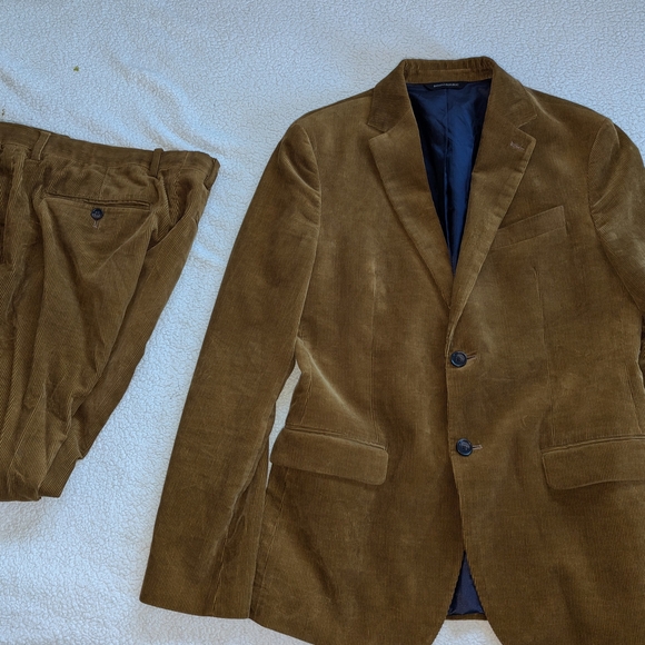 Banana Republic Brown Corduroy Suit Set Blazer + Pants Matching Set